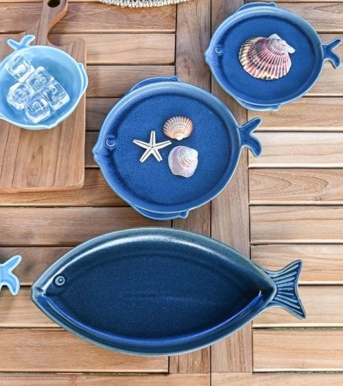 Bandeja en Forma de Pez de Porcelana