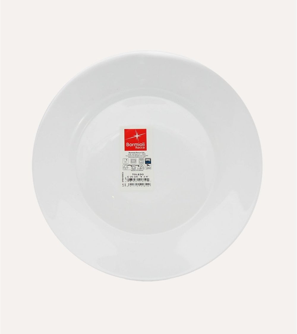 Plato Llano Toledo de Vidrio Opal