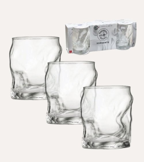 Set de 3 Vasos Sorgente de Vidrio