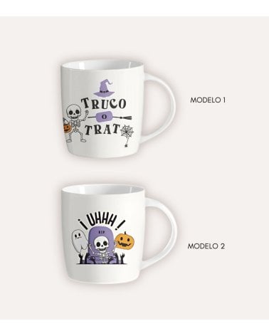 Taza Mug Esqueletos de Halloween de Cerámica
