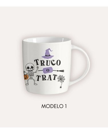 Taza Mug Esqueletos de Halloween de Cerámica