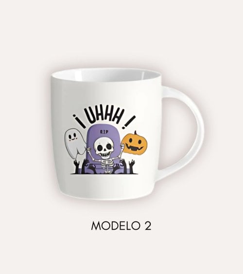 Taza Mug Esqueletos de Halloween de Cerámica