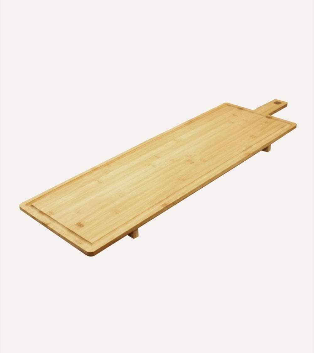 Bandeja para Quesos y Tapas con Asa y Base de Bambú