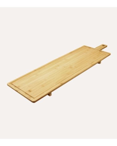 Bandeja para Quesos y Tapas con Asa y Base de Bambú