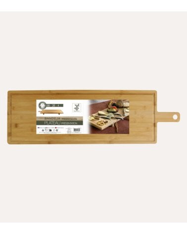 Bandeja para Quesos y Tapas con Asa y Base de Bambú