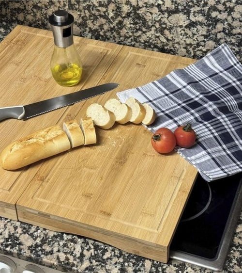 Tabla de Corte Cubre Vitrocerámica de Bambú