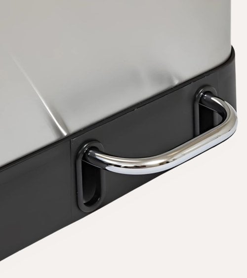 Cubo de Basura con 3 Compartimentos de Acero Inoxidable