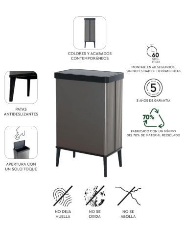 Cubo de Basura Verto High de Plástico con Patas