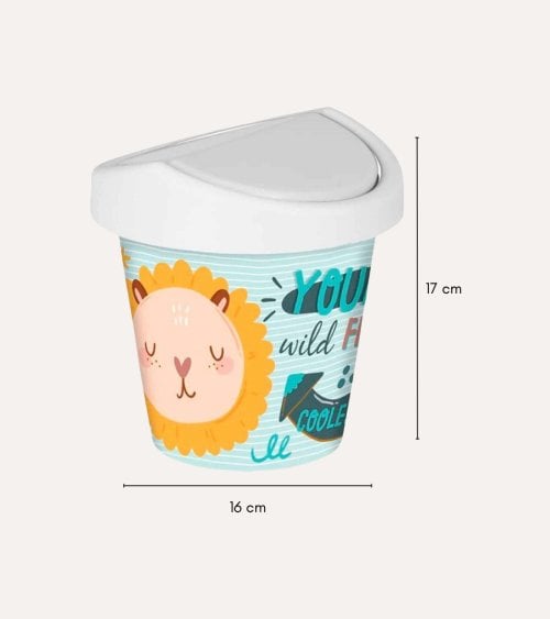 Papelera Mini León de Plástico