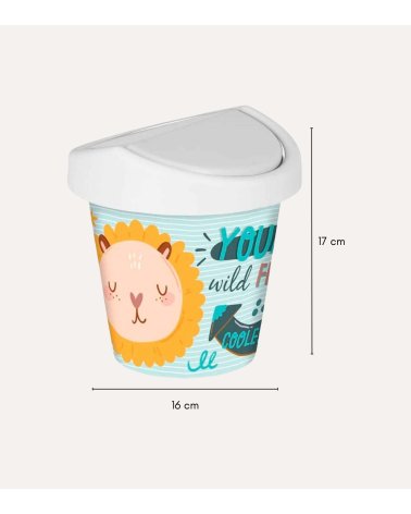 Papelera Mini León de Plástico