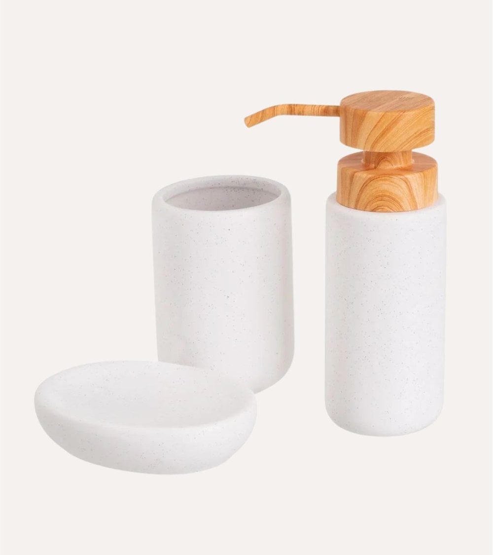 Set de Baño Efecto Granito de Cerámica