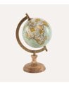 Globo Terráqueo de Pie Decorativo Vintage de Metal y Madera