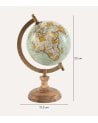 Globo Terráqueo de Pie Decorativo Vintage de Metal y Madera