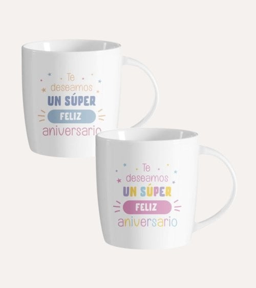 Taza Mug Deseos de Feliz Aniversario de Cerámica