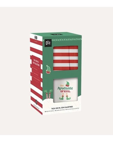 Set de Taza y Calcetines Elfo de Navidad para Regalo