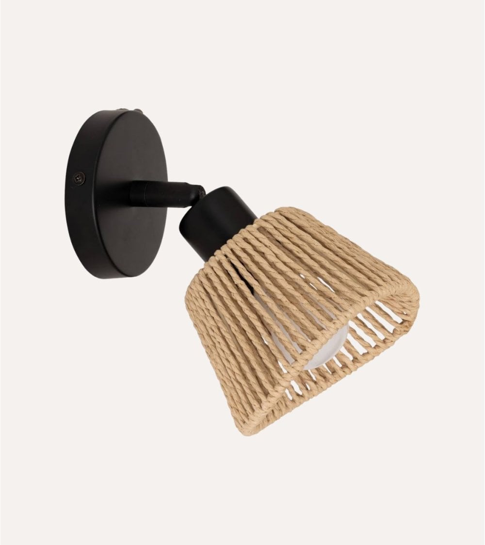 Lámpara de Pared Myha de Metal y Cuerda Natural