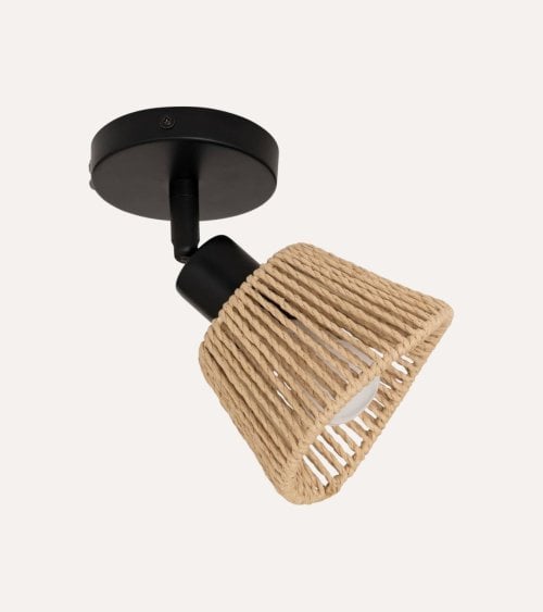 Lámpara de Pared Myha de Metal y Cuerda Natural