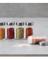 Set de 6 Bote para Especias de Cristal con Tapa Cromada