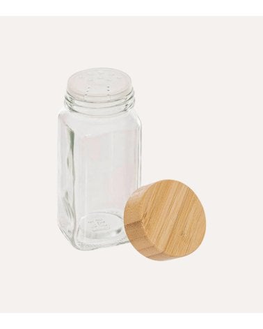 Set de 6 Botes para Especias de Cristal con Tapa de Bambú