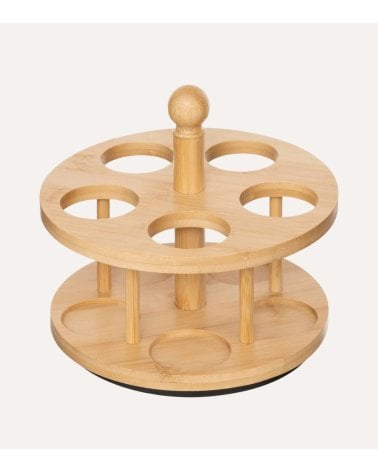 Especiero Cozy con 5 Botes de Cristal y Bambú