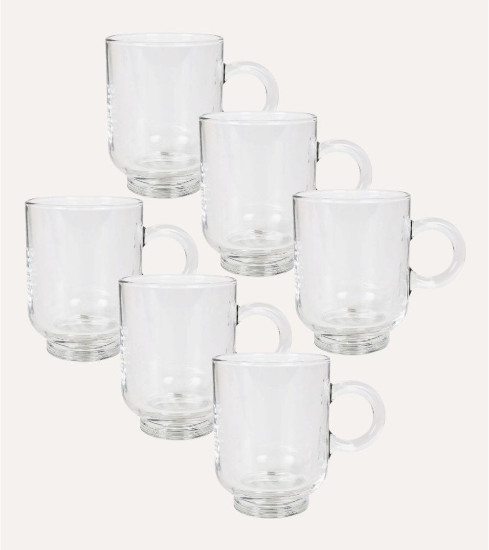Set de 6 Tazas Mug Sentido de Vidrio