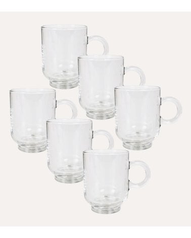 Set de 6 Tazas Mug Sentido de Vidrio