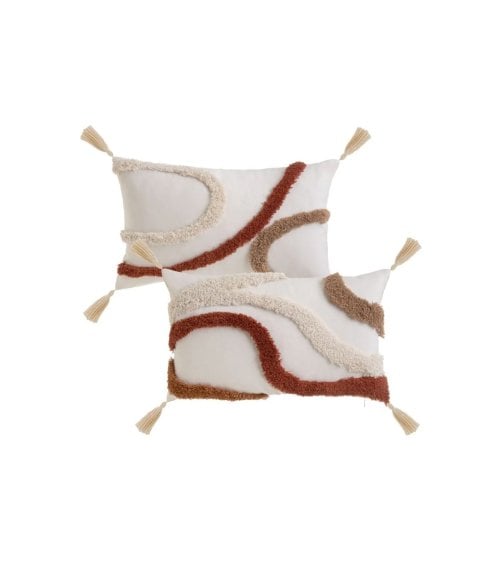 Cojín Crema con Flecos y Ondas en Relieve-4