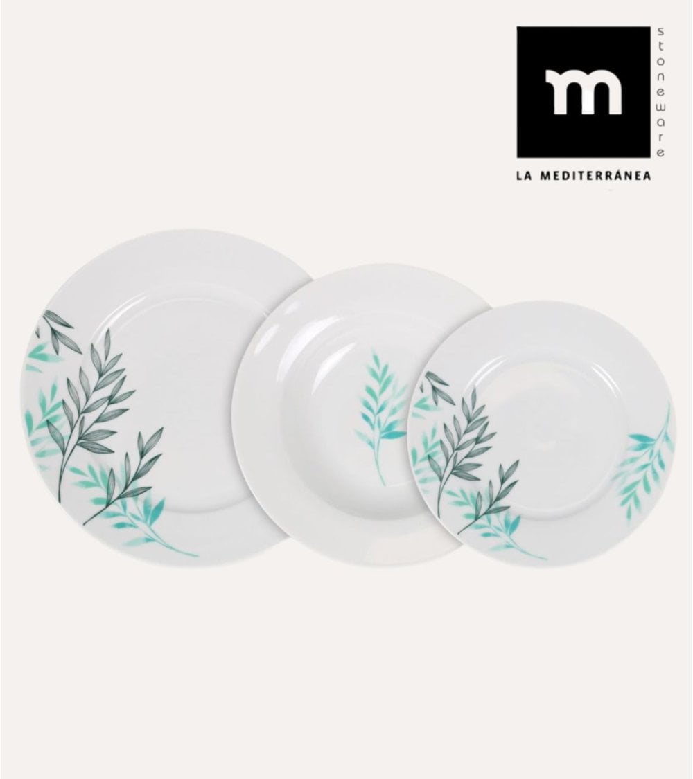 Vajilla de 18 Piezas Lora de Porcelana