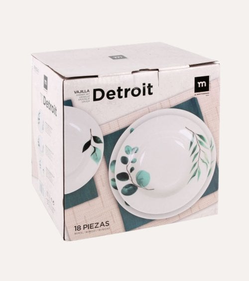 Vajilla de 18 Piezas Detroit de Porcelana