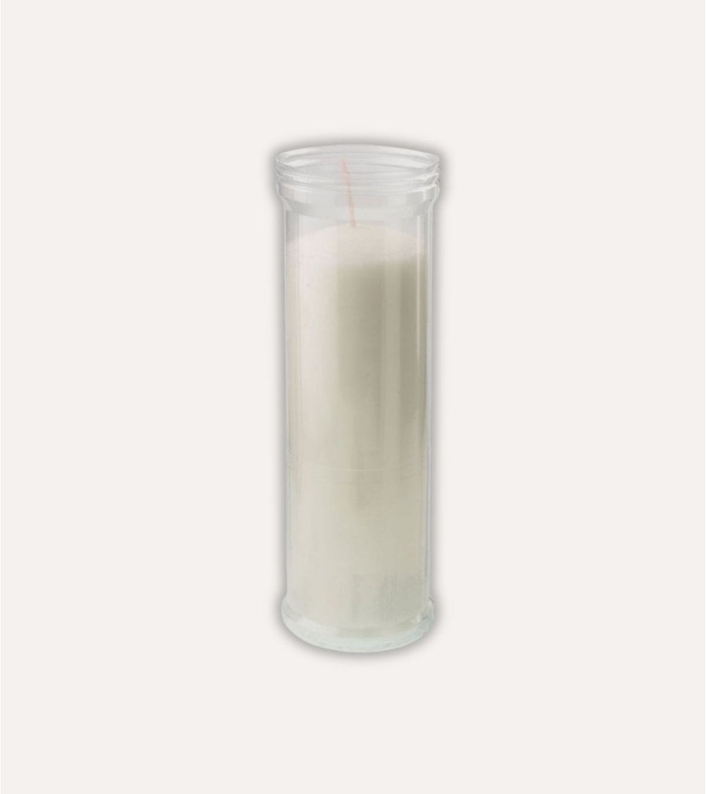 Velón Santo Transparente de Parafina y Cera Vegetal