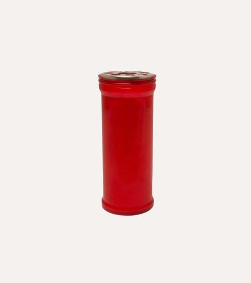 Velón Santo Rojo con Tapa de Parafina y Cera Vegetal