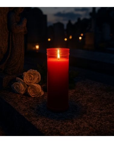 Velón Santo Rojo de Parafina y Cera Vegetal