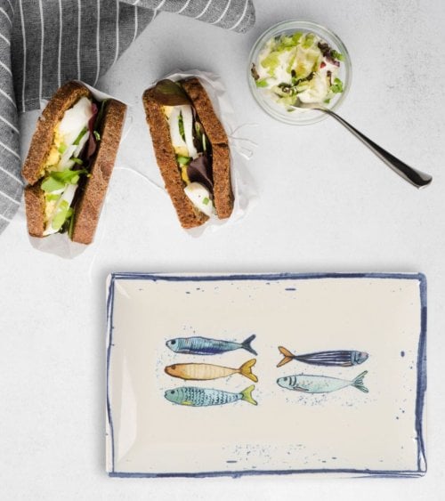 Fuente Rectangular Peixe de Gres