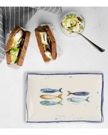 Fuente Rectangular Peixe de Gres