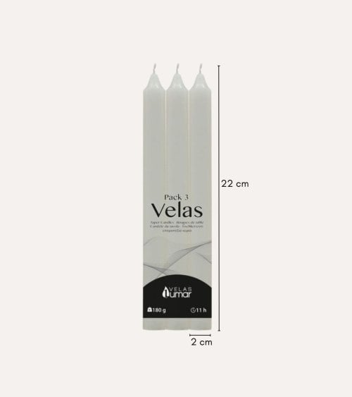 Set de 3 Velas Cirio Decorativas