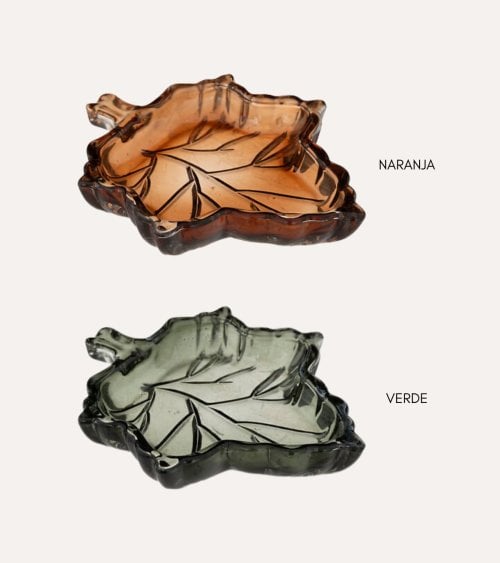 Vacía Bolsillo Hojas Otoñales de Vidrio