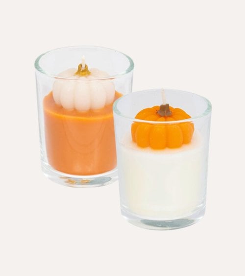 Vela Decorativa de Calabaza Otoñal de Parafina