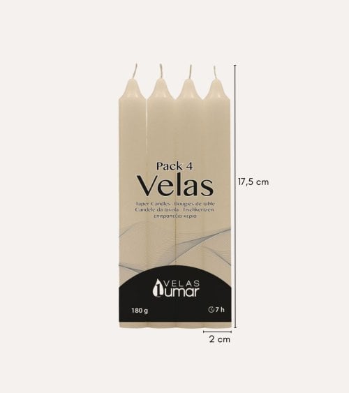 Set de 4 Velas Cirio Decorativas