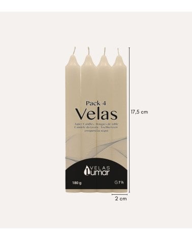 Set de 4 Velas Cirio Decorativas