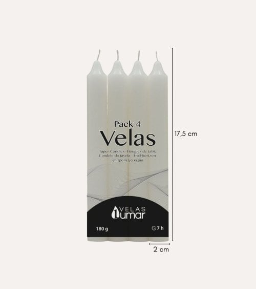 Set de 4 Velas Cirio Decorativas
