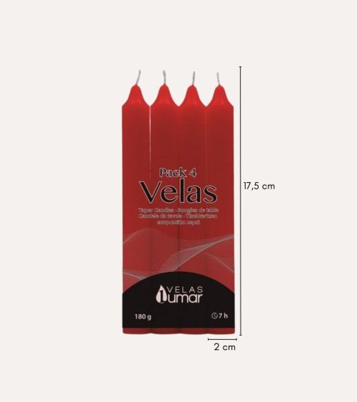 Set de 4 Velas Cirio Decorativas
