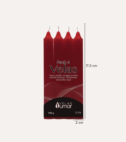 Set de 4 Velas Cirio Decorativas