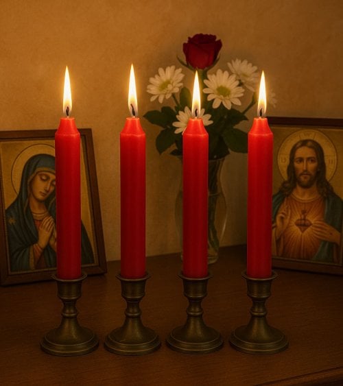 Set de 4 Velas Cirio Decorativas