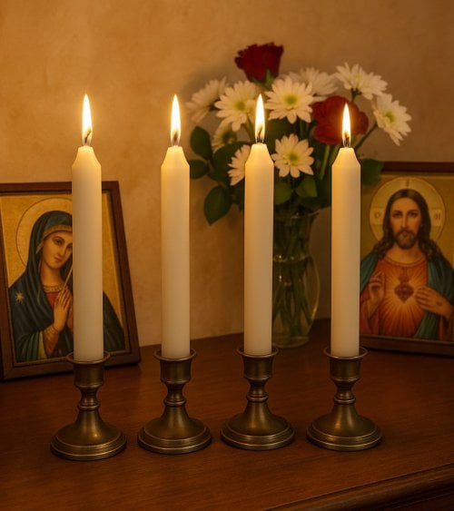 Set de 4 Velas Cirio Decorativas