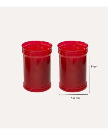 Set de 2 Velones Santos Rojos de Parafina y Cera Vegetal