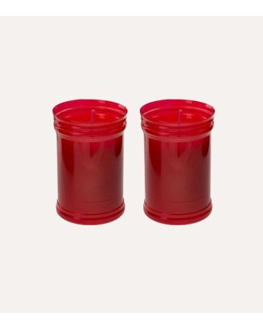 Set de 2 Velones Santos Rojos de Parafina y Cera Vegetal