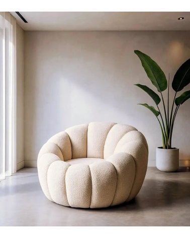 Sillón Fleur de Borreguillo y Madera