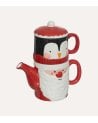 Set de Tetera y Taza Navideña Apilables de Dolomita
