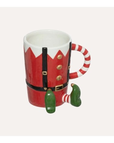 Taza Alta Elfo Navideño con Piernas de Dolomita
