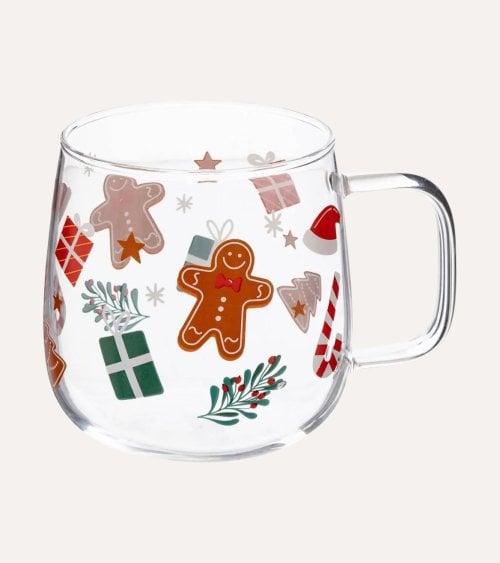 Taza Mug Motivos Navideños de Vidrio